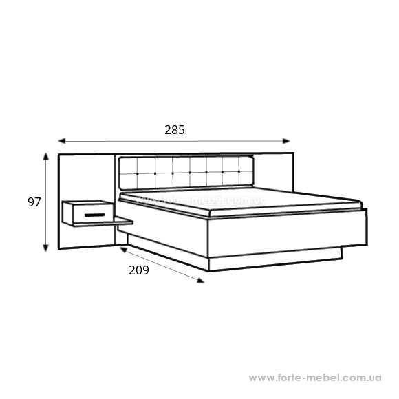 Кровать с тумбочками Bellevue BLQL181B (180*200) Кровать с тумбочками Bellevue BLQL181B (180*200)